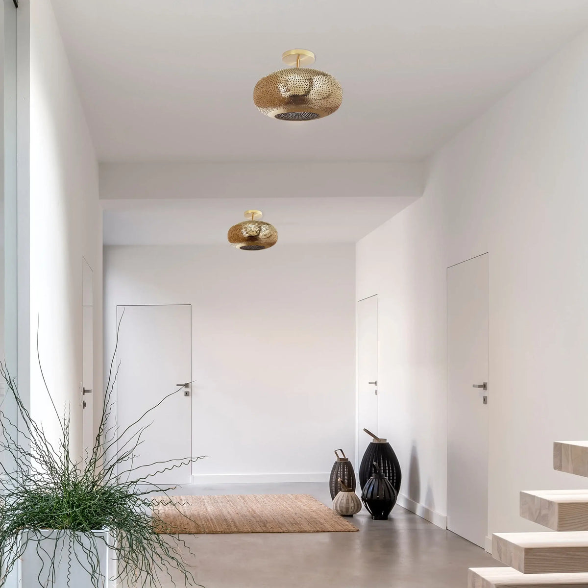 Dounia Home - DH-LILCEIFLU-MD-MGM - Lila Ceiling Flush Mount - Matte Gun Metal