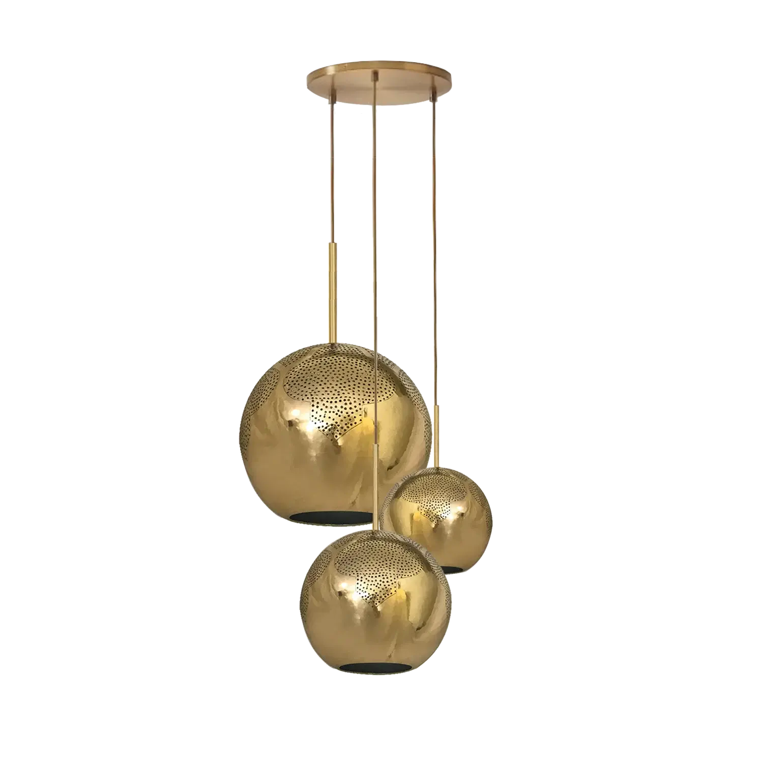 Dounia Home - DH-NAJ3LIG-MD-MGM - Najma 3-Light Globe Chandelier - Matte Gun Metal