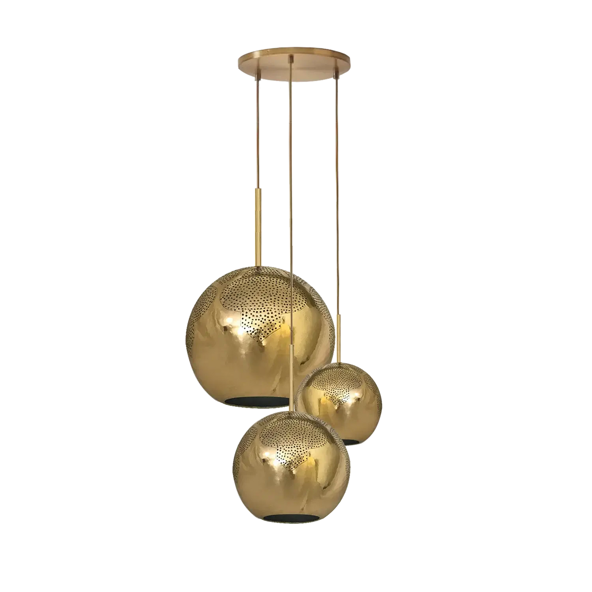 Dounia Home - DH-NAJ3LIG-MD-MGM - Najma 3-Light Globe Chandelier - Matte Gun Metal