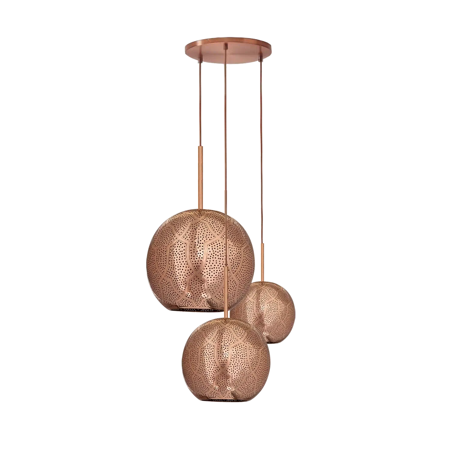 Dounia Home - DH-ARI3LIG-SM-MGM - Aria 3-Light Globe Chandelier - Matte Gun Metal