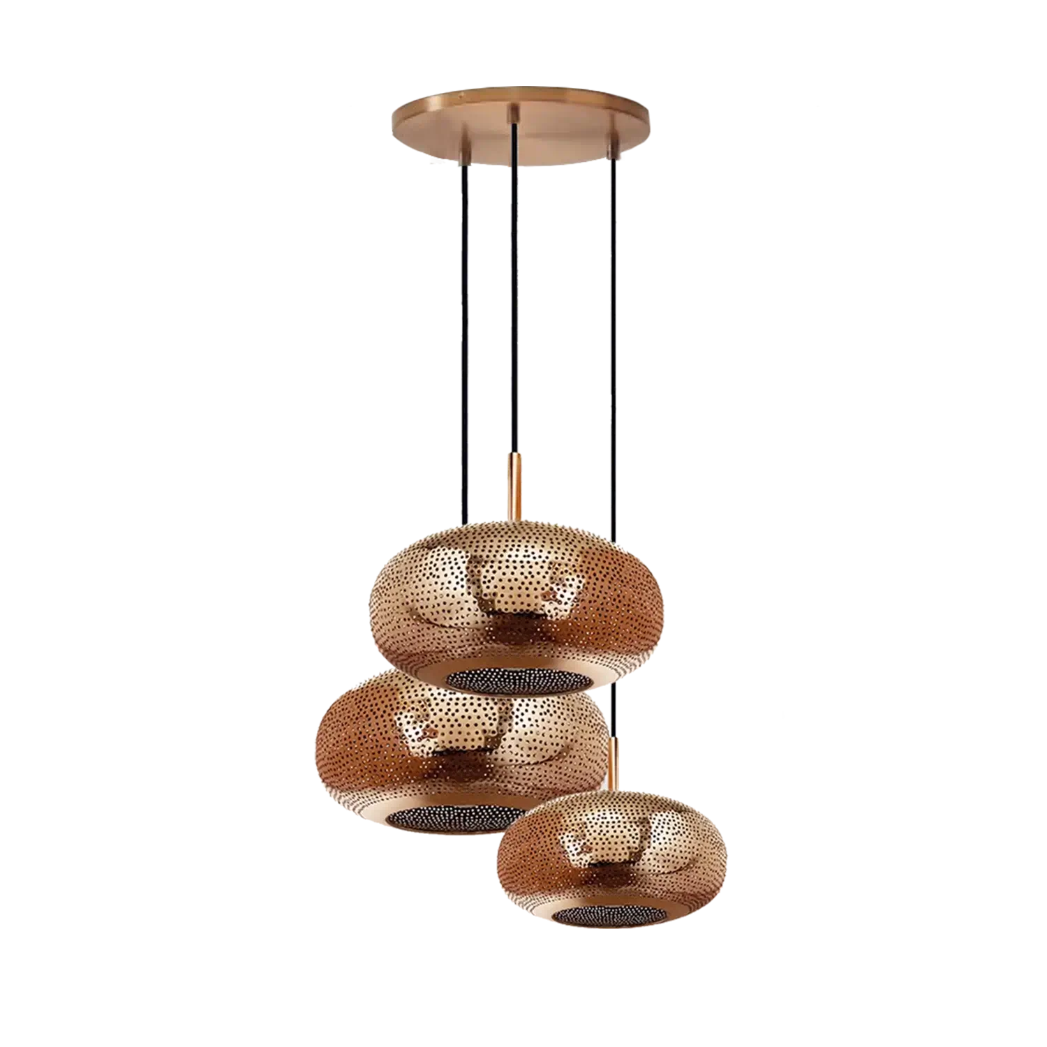 Dounia Home - DH-LIL3LIG-SM-MGM - Lila 3 Light Chandelier - Matte Gun Metal