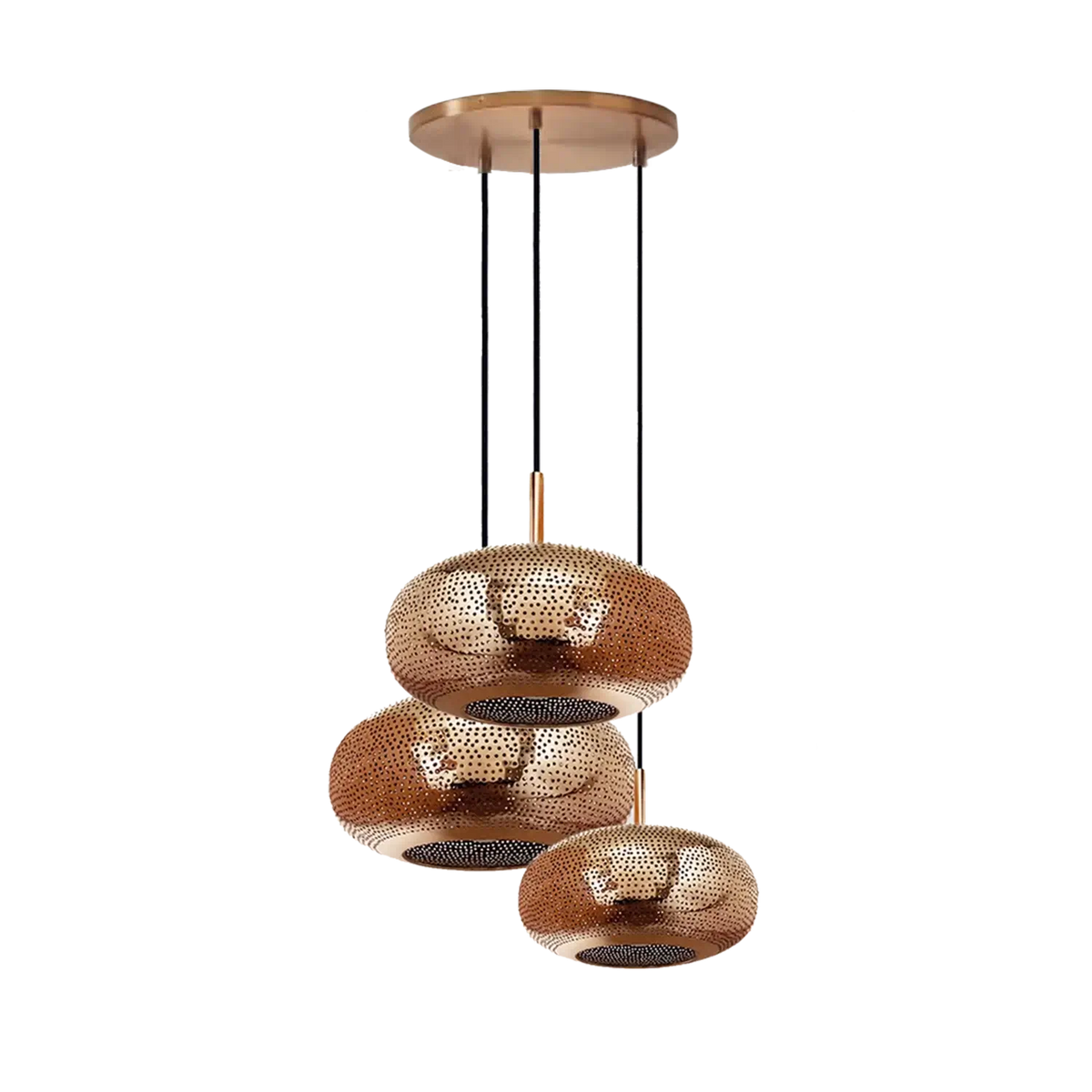 Dounia Home - DH-LIL3LIG-SM-MGM - Lila 3 Light Chandelier - Matte Gun Metal