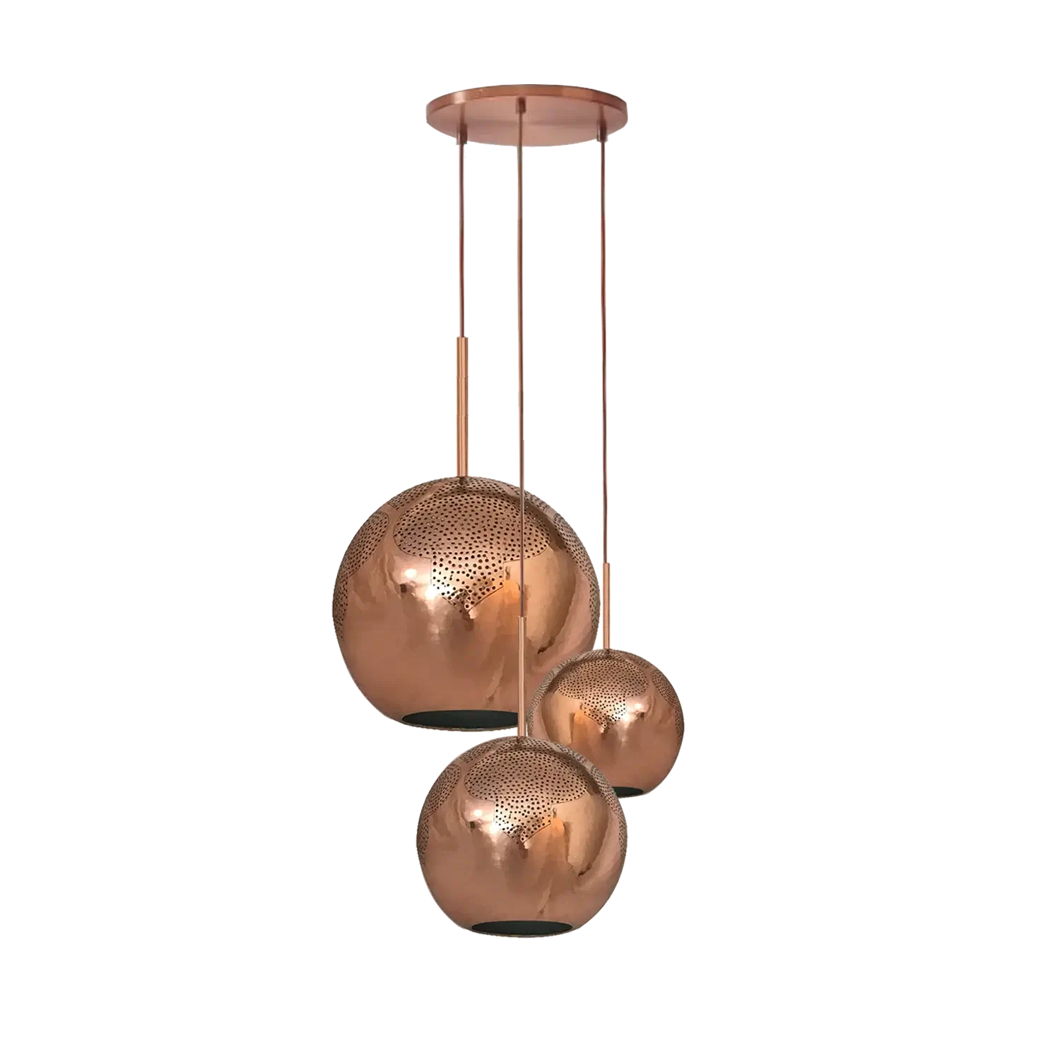 Dounia Home - DH-NAJ3LIG-SM-NIK - Najma 3-Light Globe Chandelier - Brushed Nickel Silver