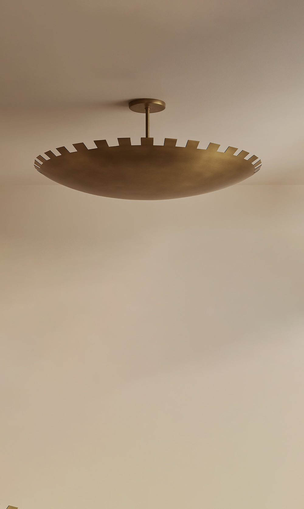 Dounia Home - DH-CHEDOMFLU-SM-AB - Checkered Dome Flush Mount Light Fixture - Antique Brass