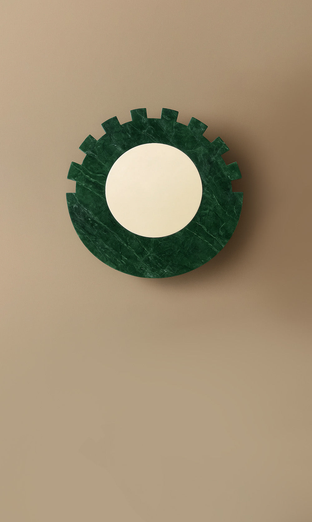 Dounia Home - DH-CHEDISWAL-SM-GRN - Checkered Disc Wall Sconce - Green Marble - Green Marble