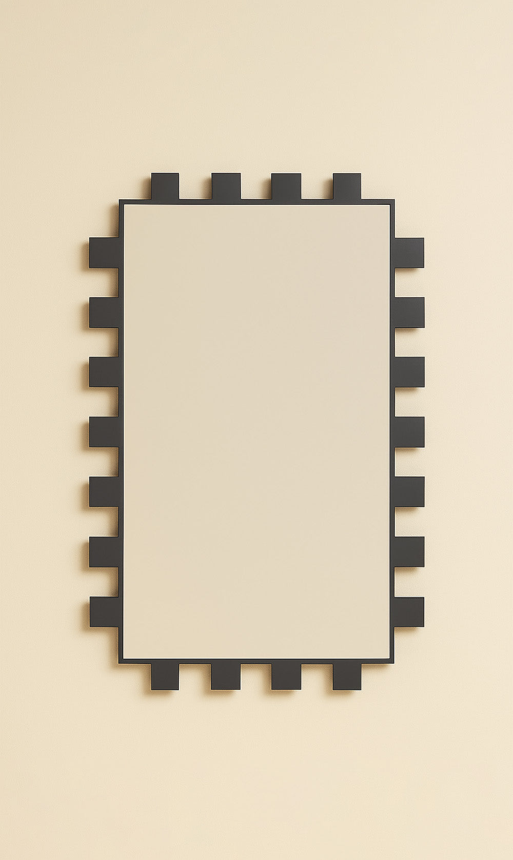 Dounia Home - DH-CHEWALMIR-MGM - Checkered Wall Mirror - Matte Gun Metal