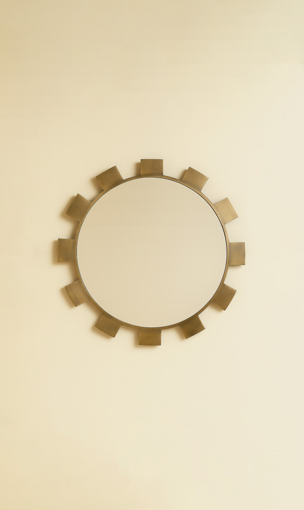 Dounia Home - DH-CHEROUMIR-SM-MGM - Checkered Round Mirror - Matte Gun Metal
