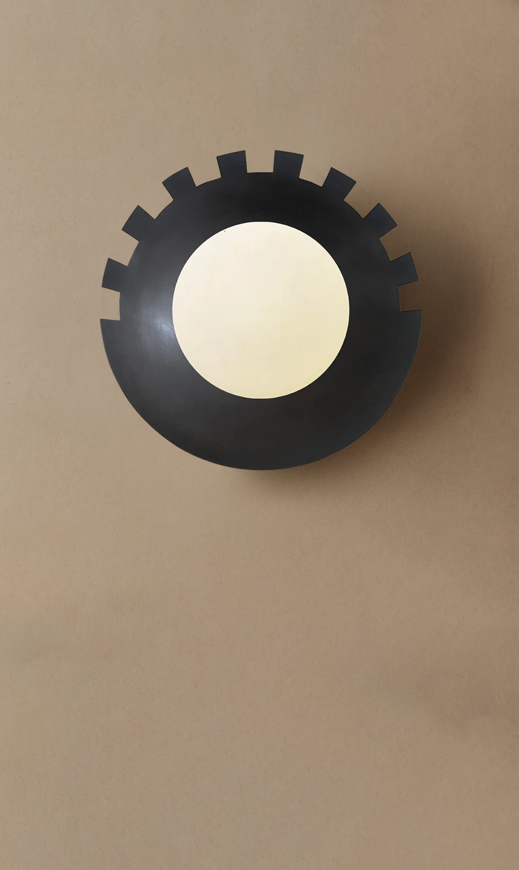 Dounia Home - DH-CHEROUWAL-SM-MGM - Checkered Round Wall Sconce - Matte Gun Metal