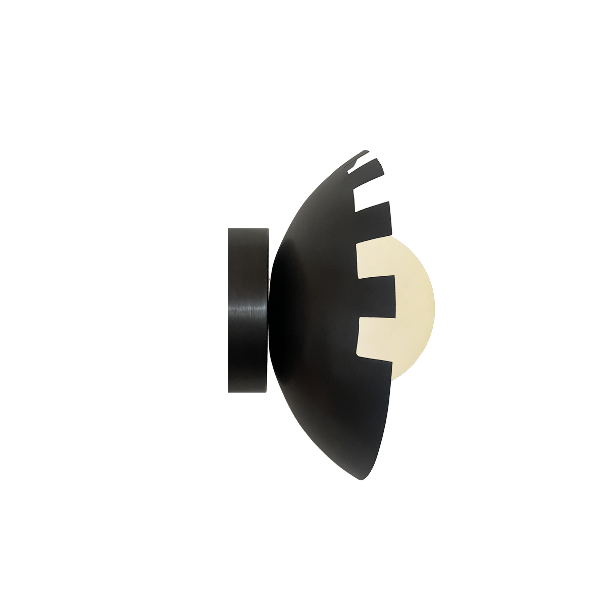 Dounia Home - DH-CHEROUWAL-SM-BRS - Checkered Round Wall Sconce - Polished Brass