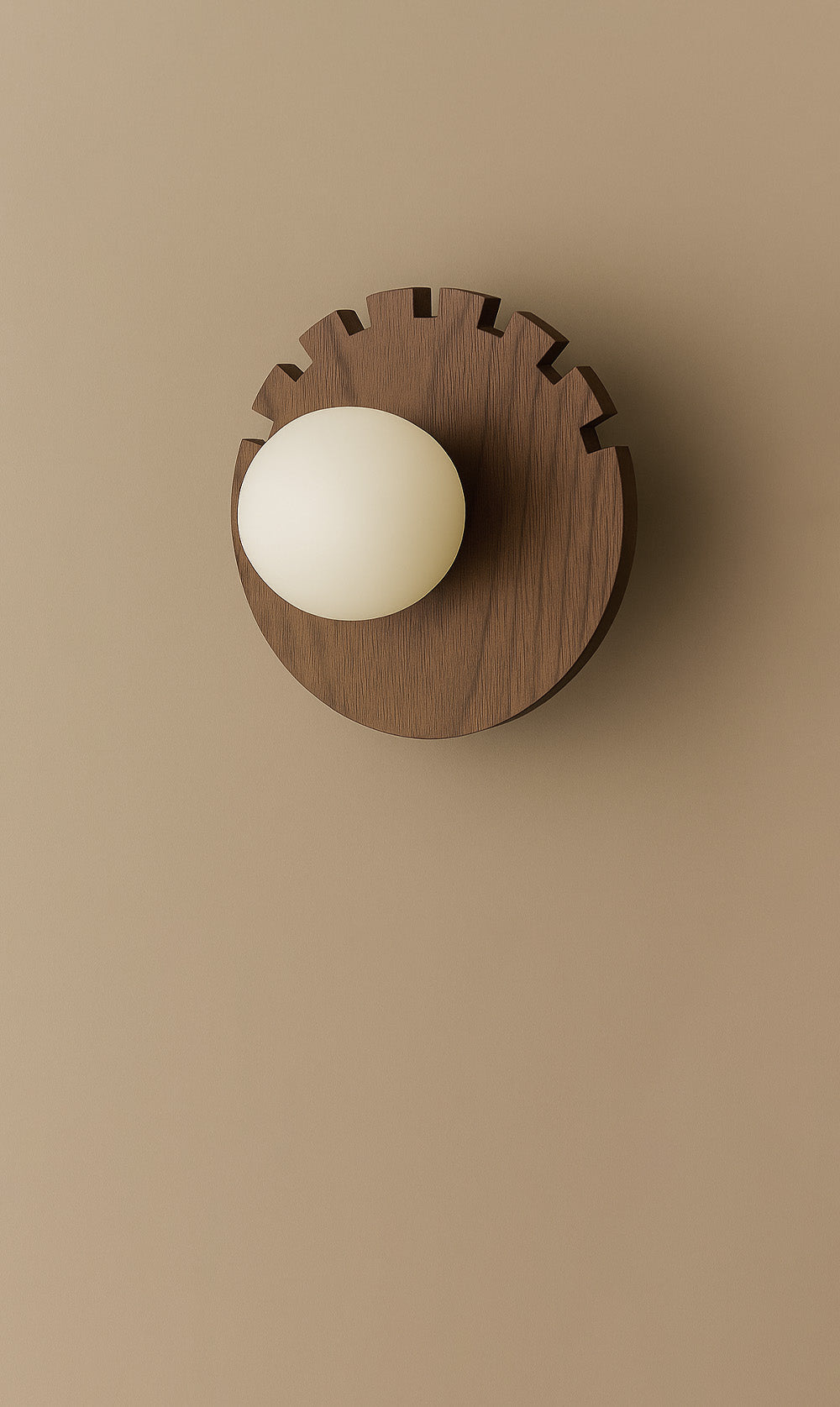 Dounia Home - DH-CHEDISWAL-MD-WOD - Checkered Disc Wall Sconce  - Walnut - Walnut