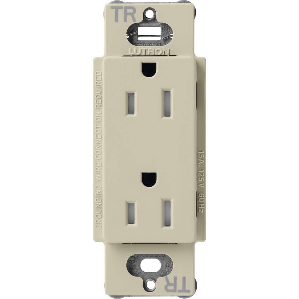 Lutron - Claro & Satin Colors 15A TR Receptacle - SCRS-15-TR-CY | Montreal Lighting & Hardware