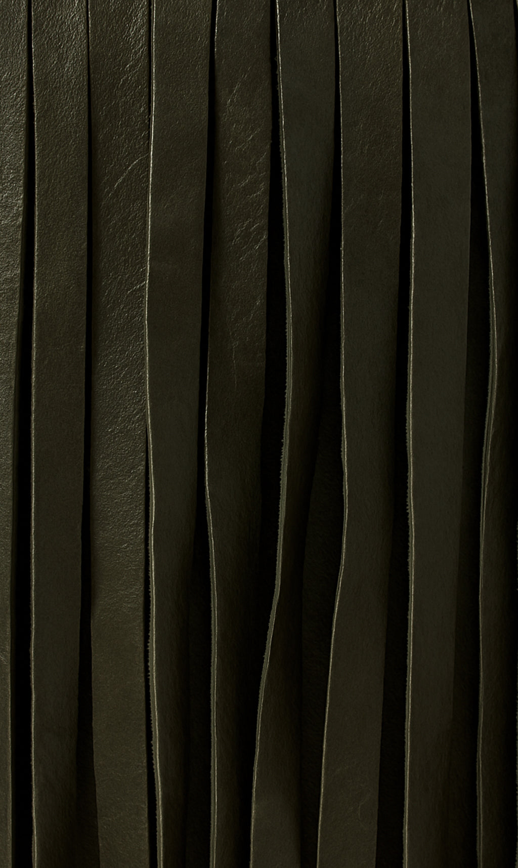 Dounia Home - DH-KORFRILEAOTTBLK-SM-BLK - Kora Fringe Leather Ottoman - Black - Black