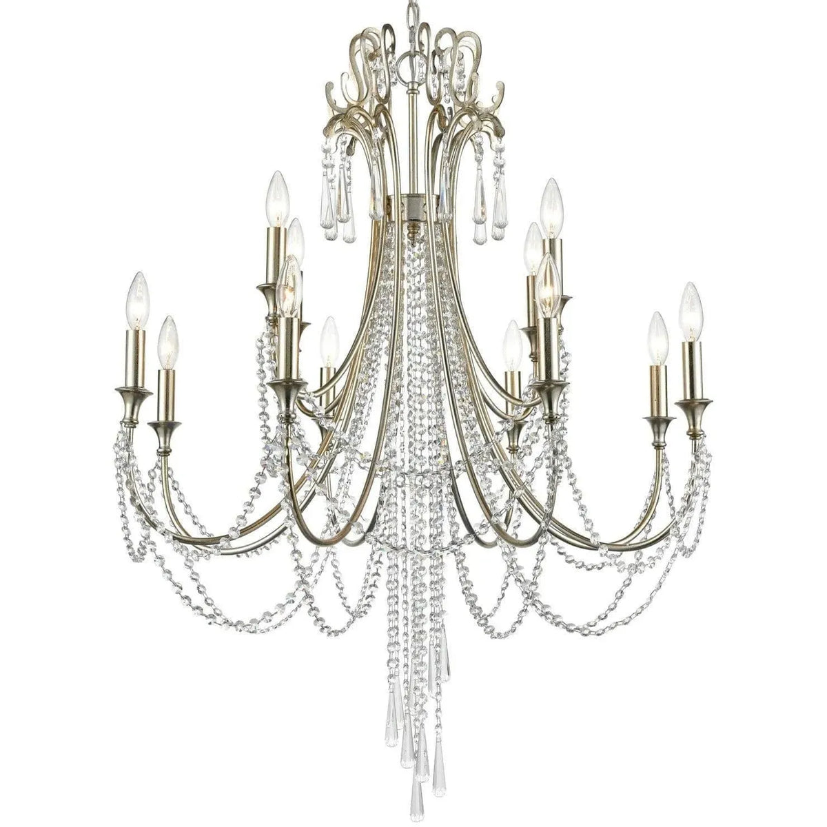 Crystorama - Arcadia 12 Light Chandelier - ARC-1909-SA-CL-MWP | Montreal Lighting & Hardware