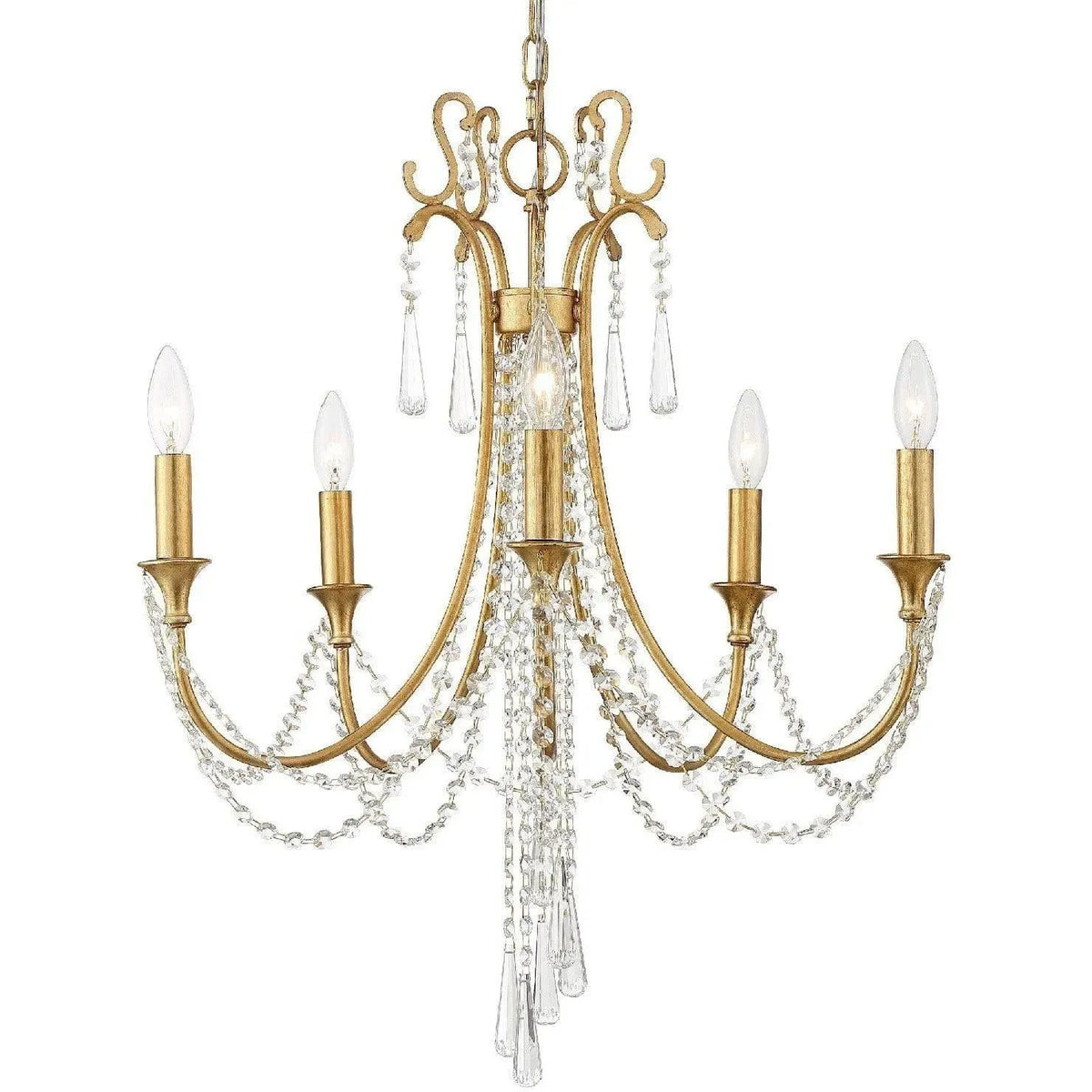 Crystorama - Arcadia Five Light Chandelier - ARC-1905-GA-CL-MWP | Montreal Lighting & Hardware