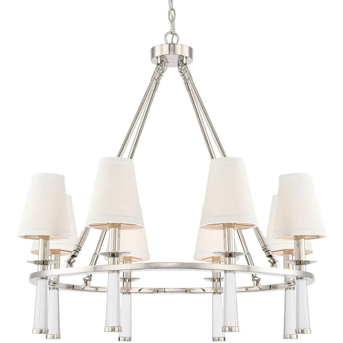 Crystorama - Baxter Eight Light Chandelier - 8867-PN | Montreal Lighting & Hardware
