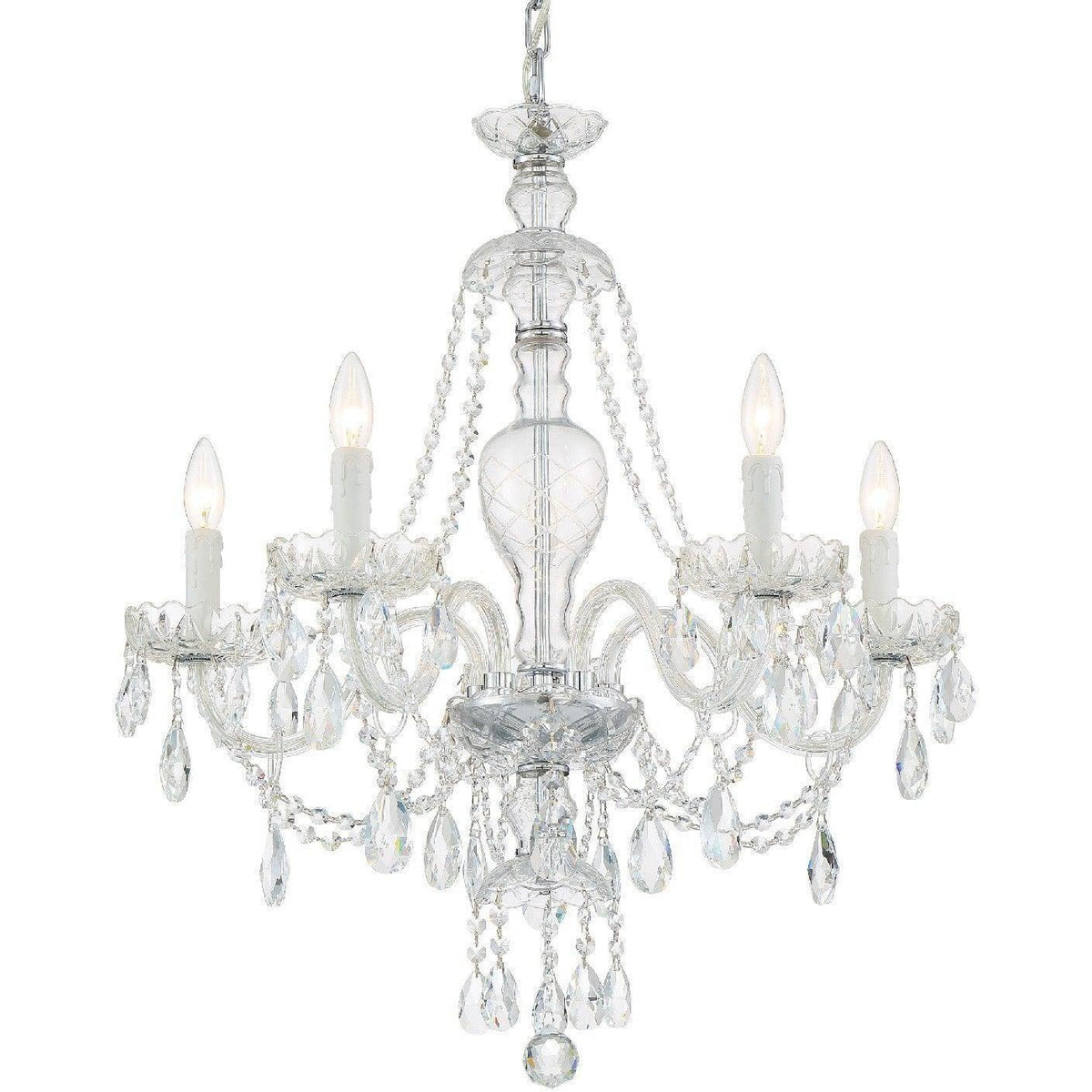 Crystorama - Candace Five Light Chandelier - CAN-A1305-CH-CL-SAQ | Montreal Lighting & Hardware