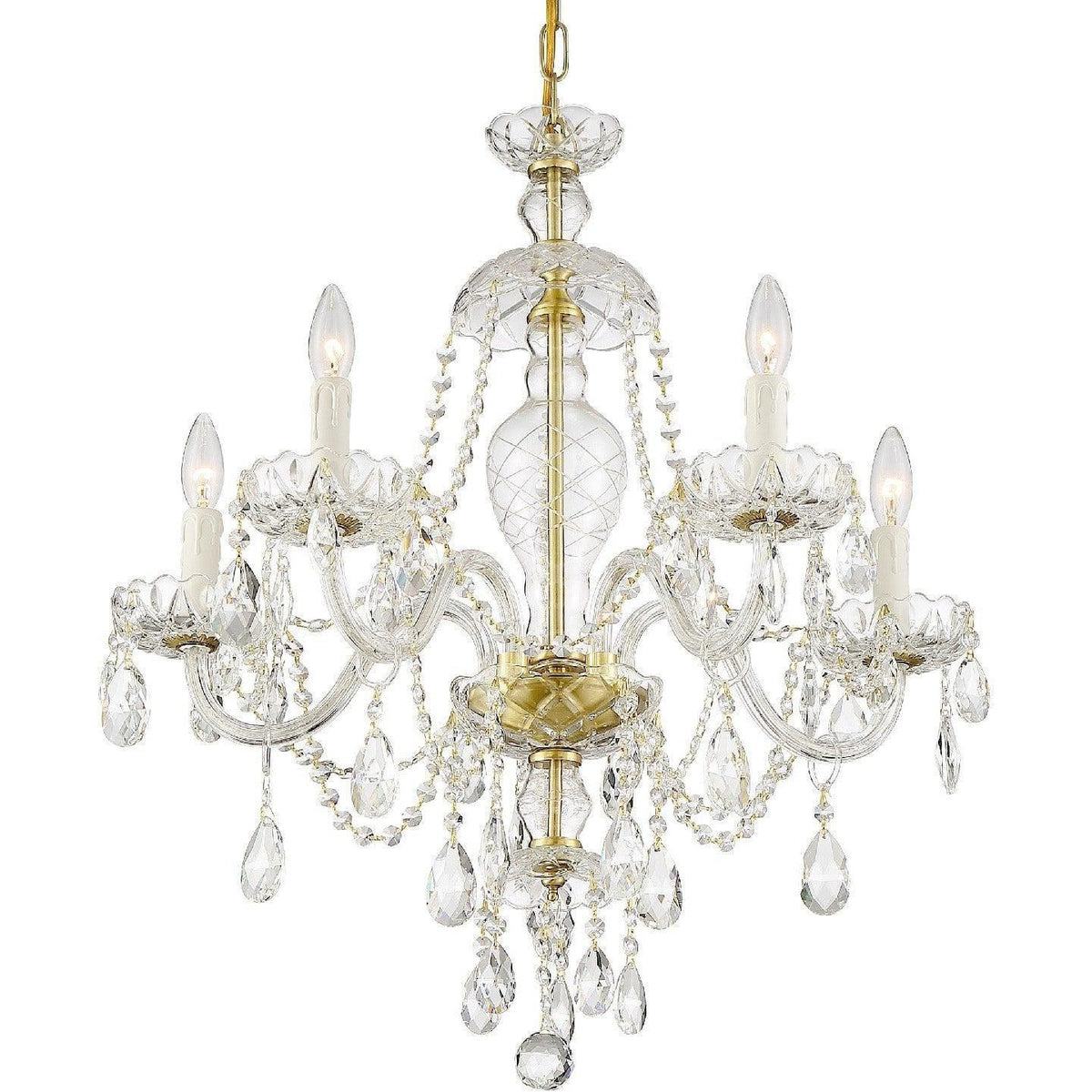 Crystorama - Candace Five Light Chandelier - CAN-A1305-PB-CL-S | Montreal Lighting & Hardware