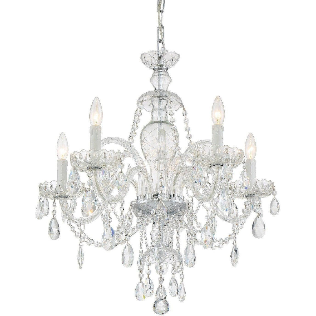 Crystorama - Candace Five Light Chandelier - CAN-A1306-CH-CL-SAQ | Montreal Lighting & Hardware