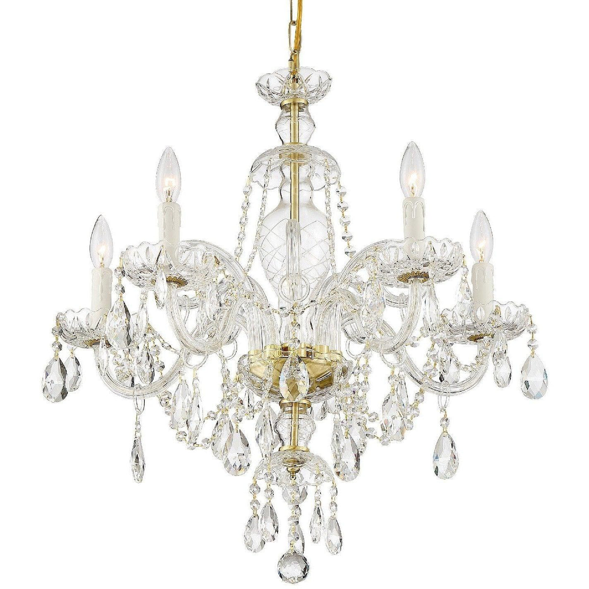 Crystorama - Candace Five Light Chandelier - CAN-A1306-PB-CL-S | Montreal Lighting & Hardware