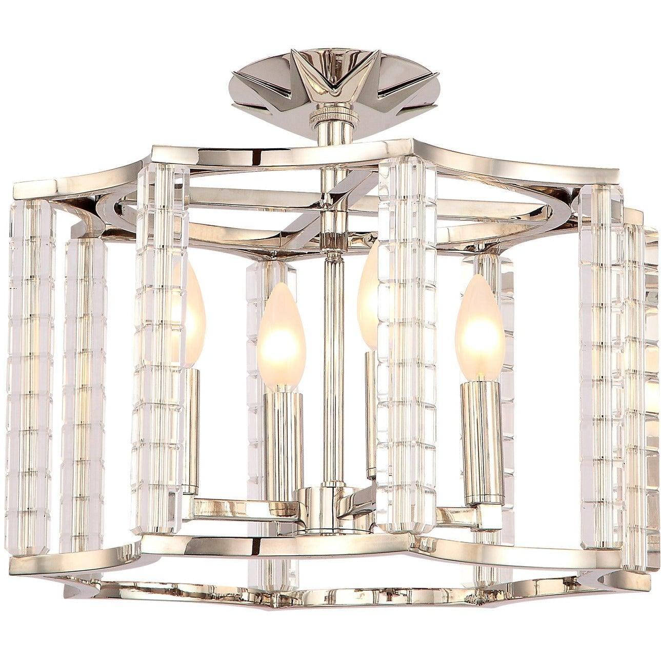 Crystorama - Carson Four Light Ceiling Mount - 8854-PN_CEILING | Montreal Lighting & Hardware