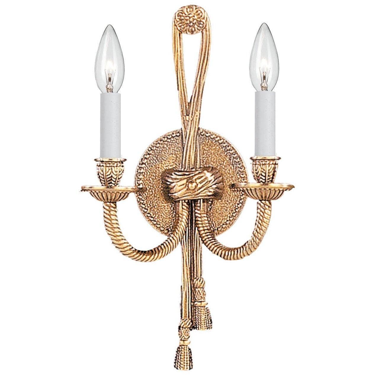 Crystorama - Cast Brass Wall Mount Two Light Wall Mount - 650-OB | Montreal Lighting & Hardware