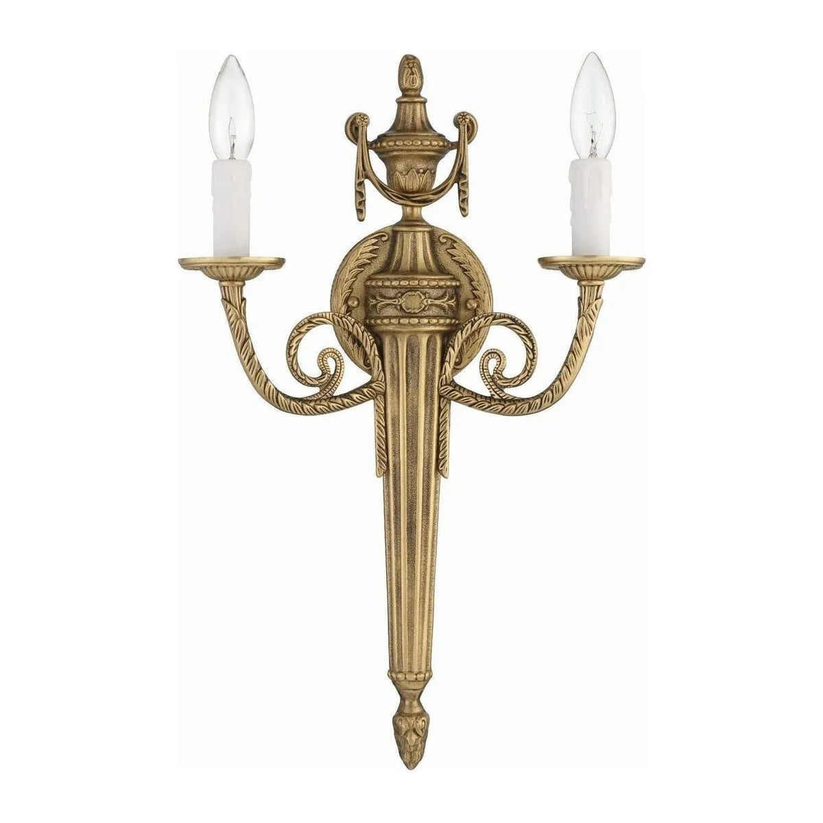 Crystorama - Cast Brass Wall Mount Two Light Wall Mount - 662-MB | Montreal Lighting & Hardware
