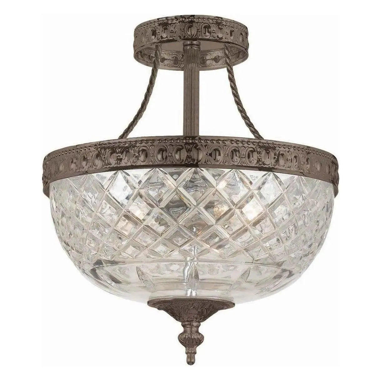 Crystorama - Ceiling Mount Three Light Ceiling Mount - 118-10-CH | Montreal Lighting & Hardware