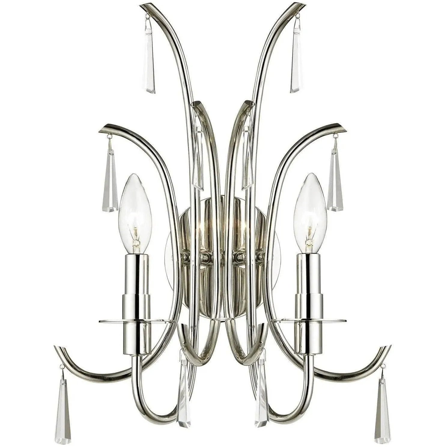 Crystorama - Cody Two Light Wall Mount - 6032-PN-CL-MWP | Montreal Lighting & Hardware