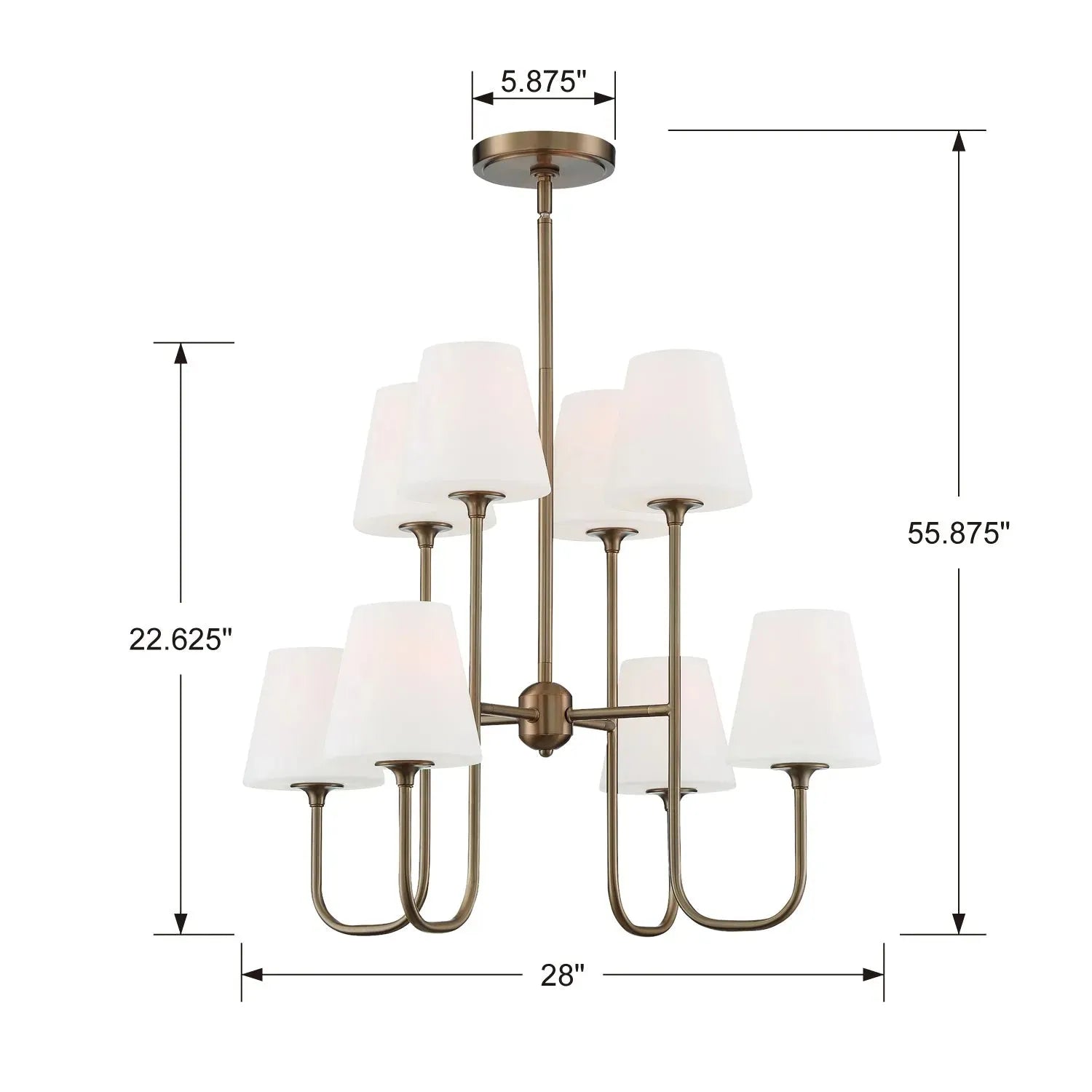 Crystorama - Keenan Chandelier - KEE-A3008-PN | Montreal Lighting & Hardware