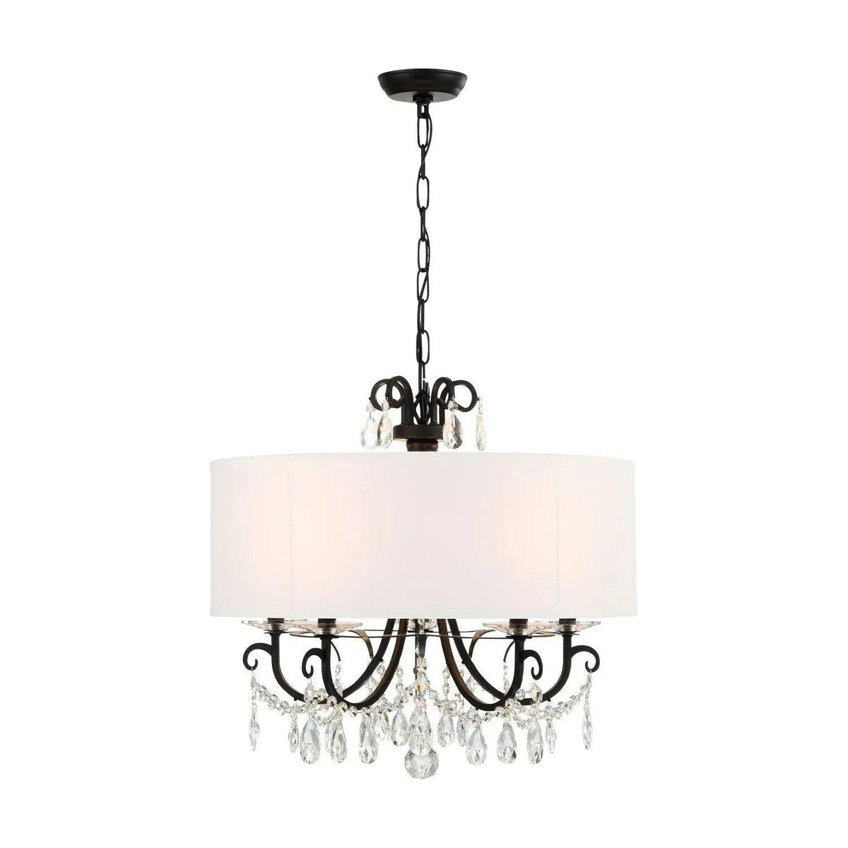 Crystorama - Othello Drum Shade Chandelier - 6628-CH-CL-MWP | Montreal Lighting & Hardware