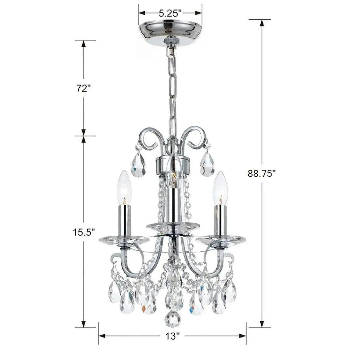 Crystorama - Othello Mini Chandelier - 6823-CH-CL-MWP | Montreal Lighting & Hardware