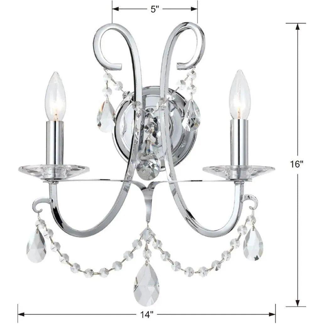 Crystorama - Othello Wall Sconce - 6822-CH-CL-MWP | Montreal Lighting & Hardware