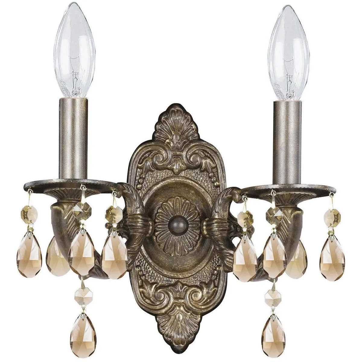 Crystorama - Paris Market Two Light Wall Mount - 5022-VB-GT-MWP | Montreal Lighting & Hardware