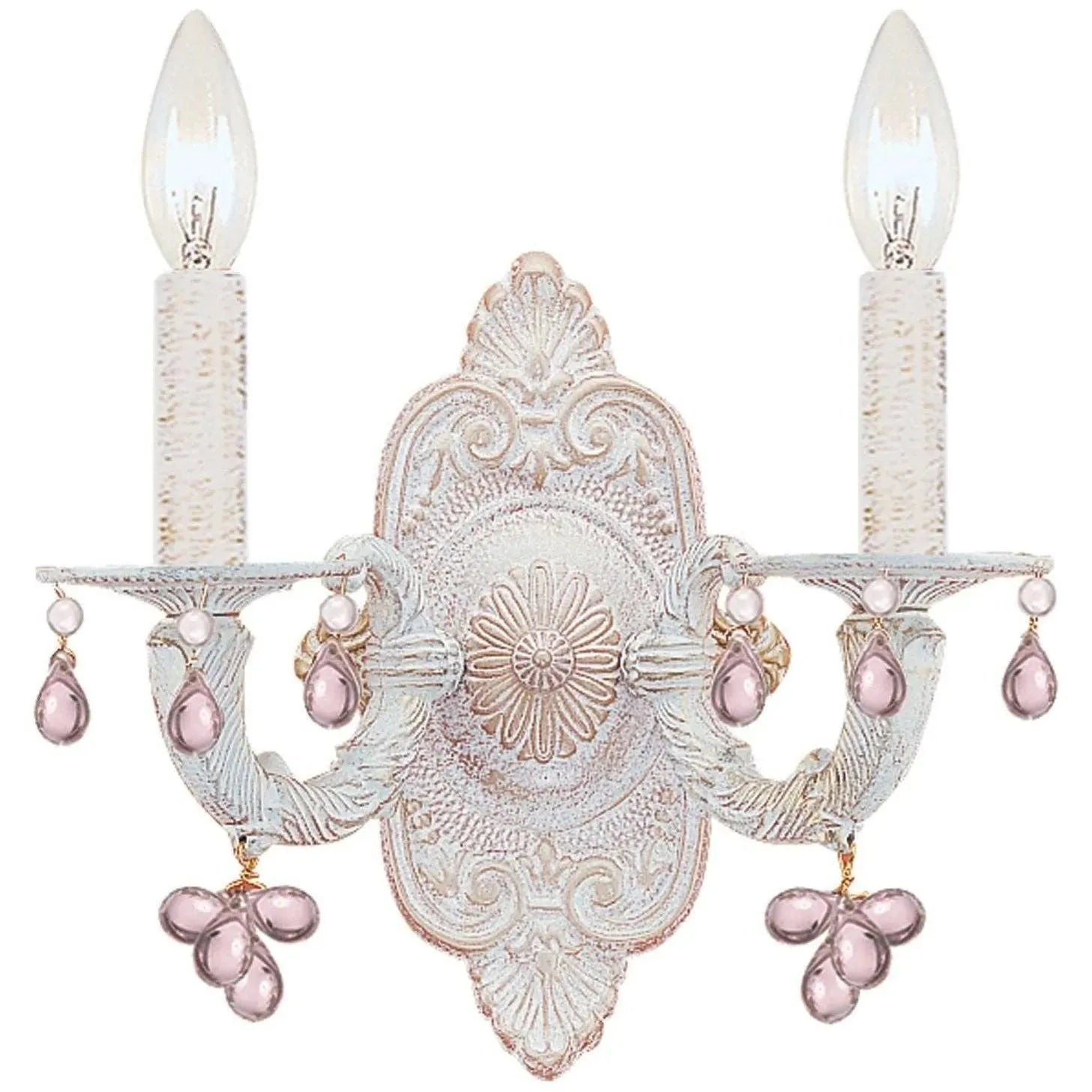 Crystorama - Paris Market Two Light Wall Mount - 5200-AW-ROSA | Montreal Lighting & Hardware