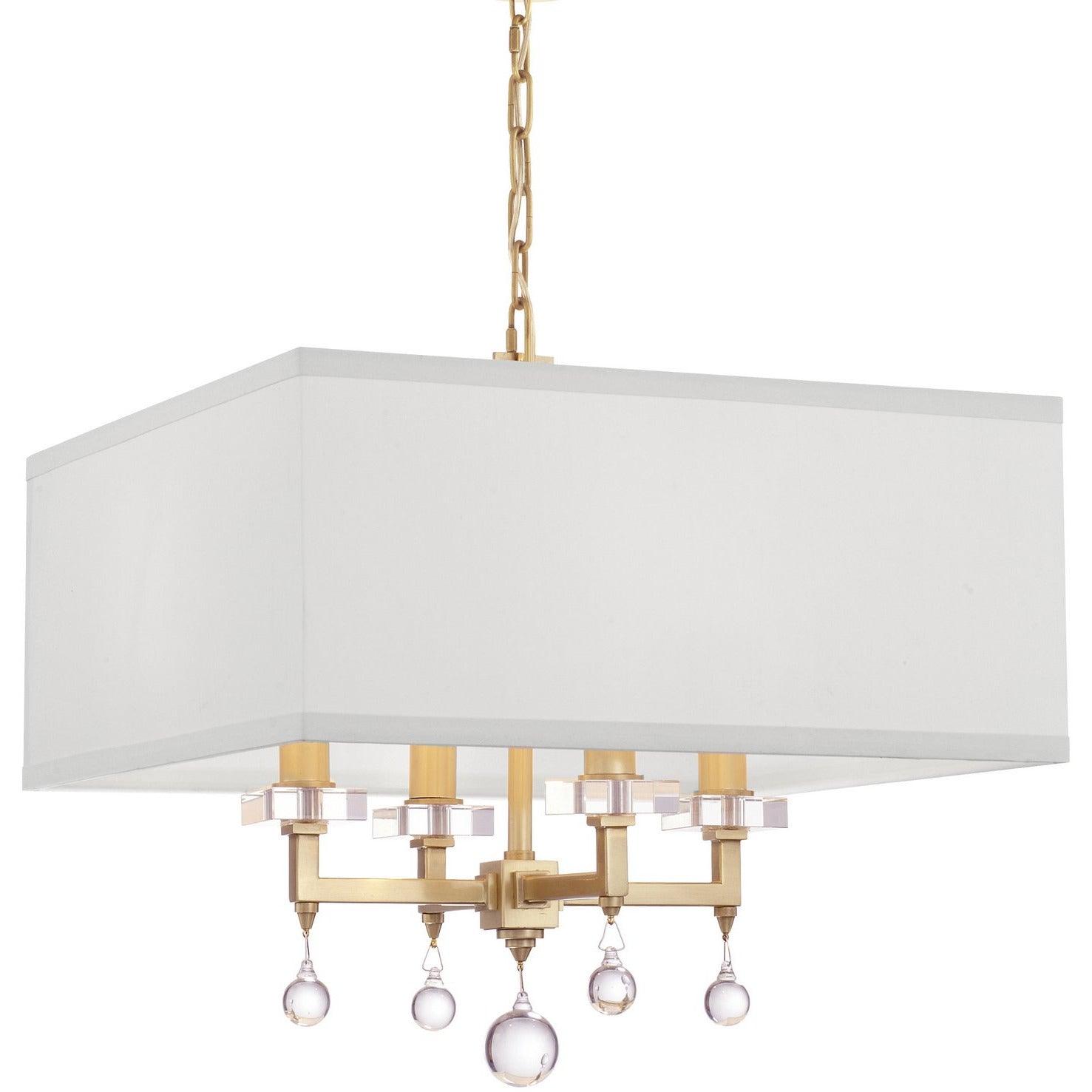 Crystorama - Paxton Four Light Chandelier - 8105-AG | Montreal Lighting & Hardware