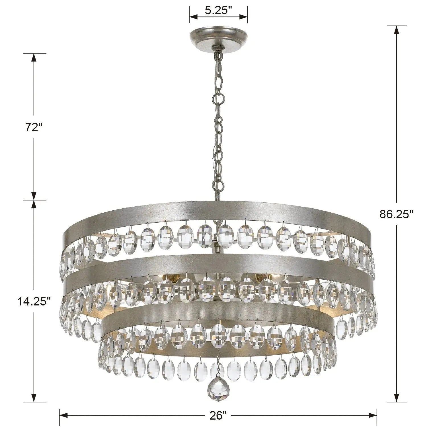 Crystorama - Perla Six Light Chandelier - 6108-GA | Montreal Lighting & Hardware
