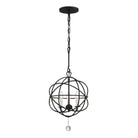 Crystorama - Solaris Three Light Mini Chandelier - 9225-BK | Montreal Lighting & Hardware
