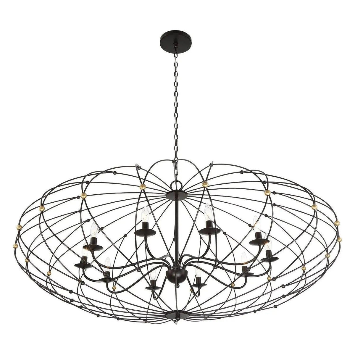 Crystorama - Zucca Oval Chandelier - ZUC-A9039-EB-GA | Montreal Lighting & Hardware