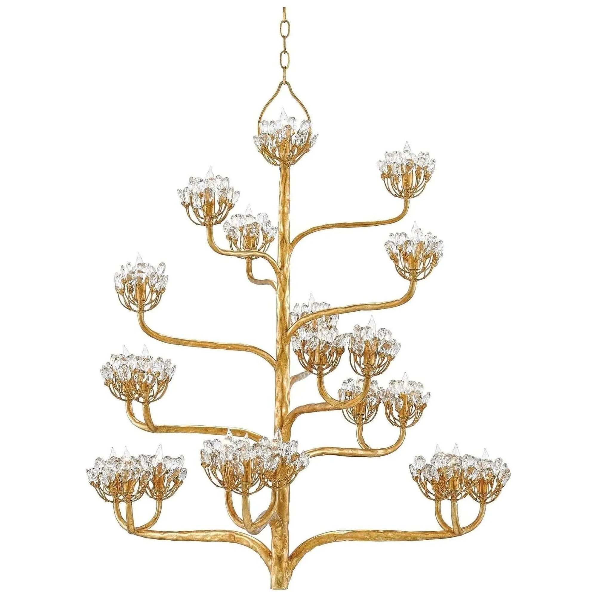 Currey and Company - 9000-1263 - Nine Light Chandelier - Agave - Gesso White