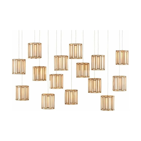 Daze Rectangular 15-Light Multi-Drop Pendant