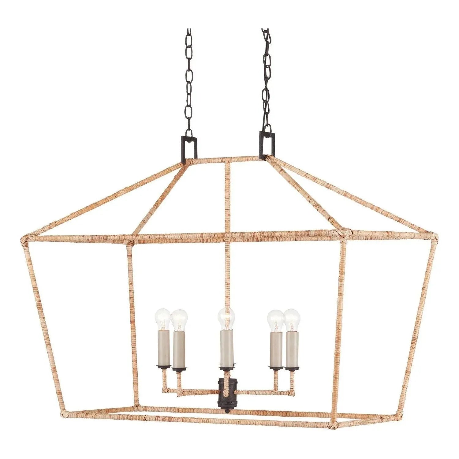 Currey and Company - Denison Rattan Lantern - 9000-0871 | Montreal Lighting & Hardware