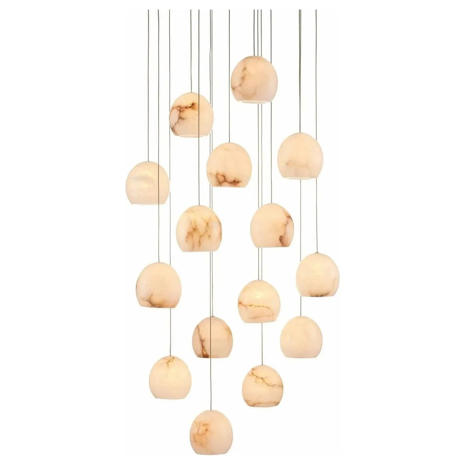 Currey and Company - Lazio Round 15-Light Multi-Drop Pendant - 9000-0898 | Montreal Lighting & Hardware