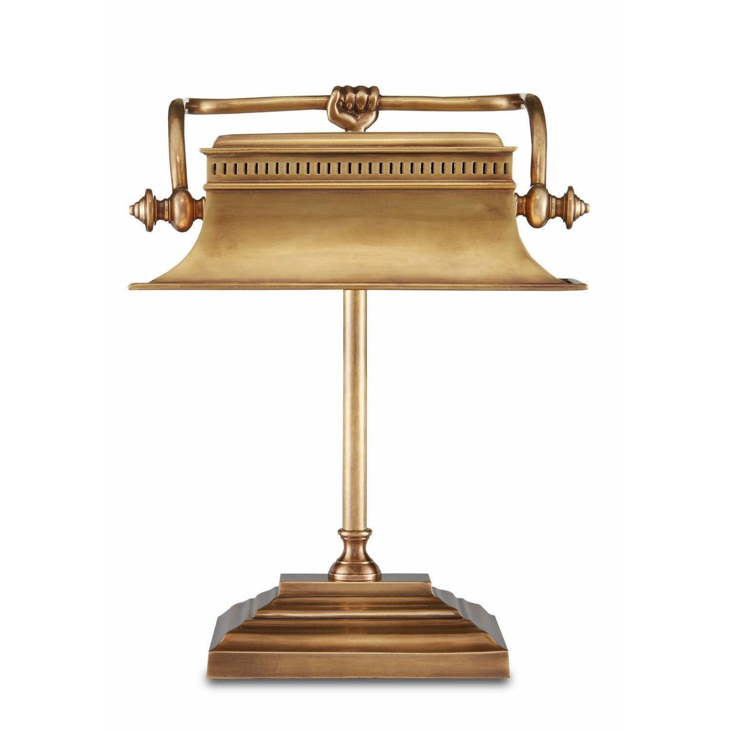 Currey and Company - Malvasia Brass Desk Lamp - 6000-0758 | Montreal Lighting & Hardware