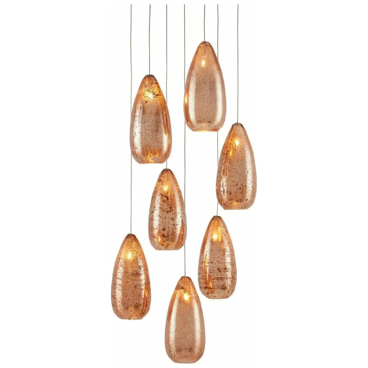 Currey and Company - Rame 7-Light Multi-Drop Pendant - 9000-0904 | Montreal Lighting & Hardware