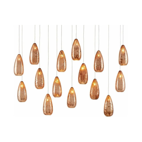 Rame rectangulaire à 15 lumières multiples Suspension