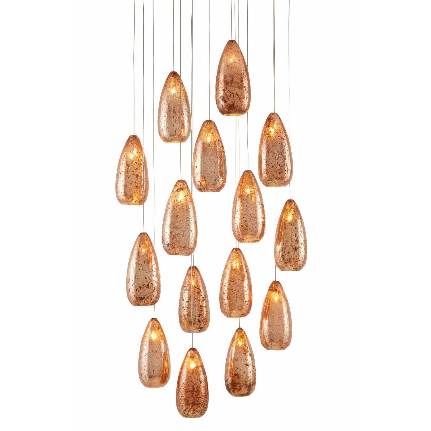 Currey and Company - Rame Round 15-Light Multi-Drop Pendant - 9000-0905 | Montreal Lighting & Hardware
