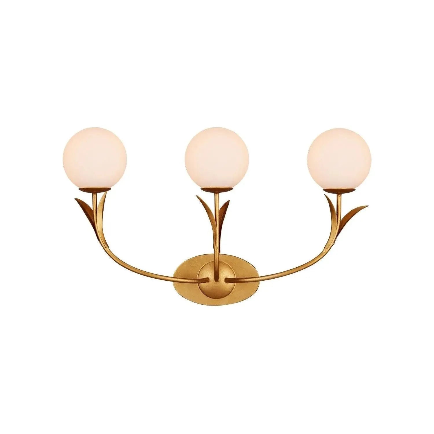 Currey and Company - 5000-0249 - One Light Wall Sconce - Rossville - Contemporary Gold Leaf/Frosted White