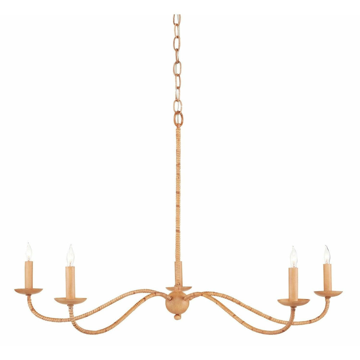 Currey and Company - Saxon Rattan Small Chandelier - 9000-0848 | Montreal Lighting & Hardware