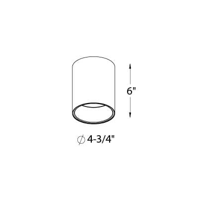 Cylindre LED Focus DALS Lighting CYL05-CC-BK Plafonnier en noir