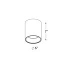 Cylindre LED Focus DALS Lighting CYL06CC-V-BK Plafonnier en noir